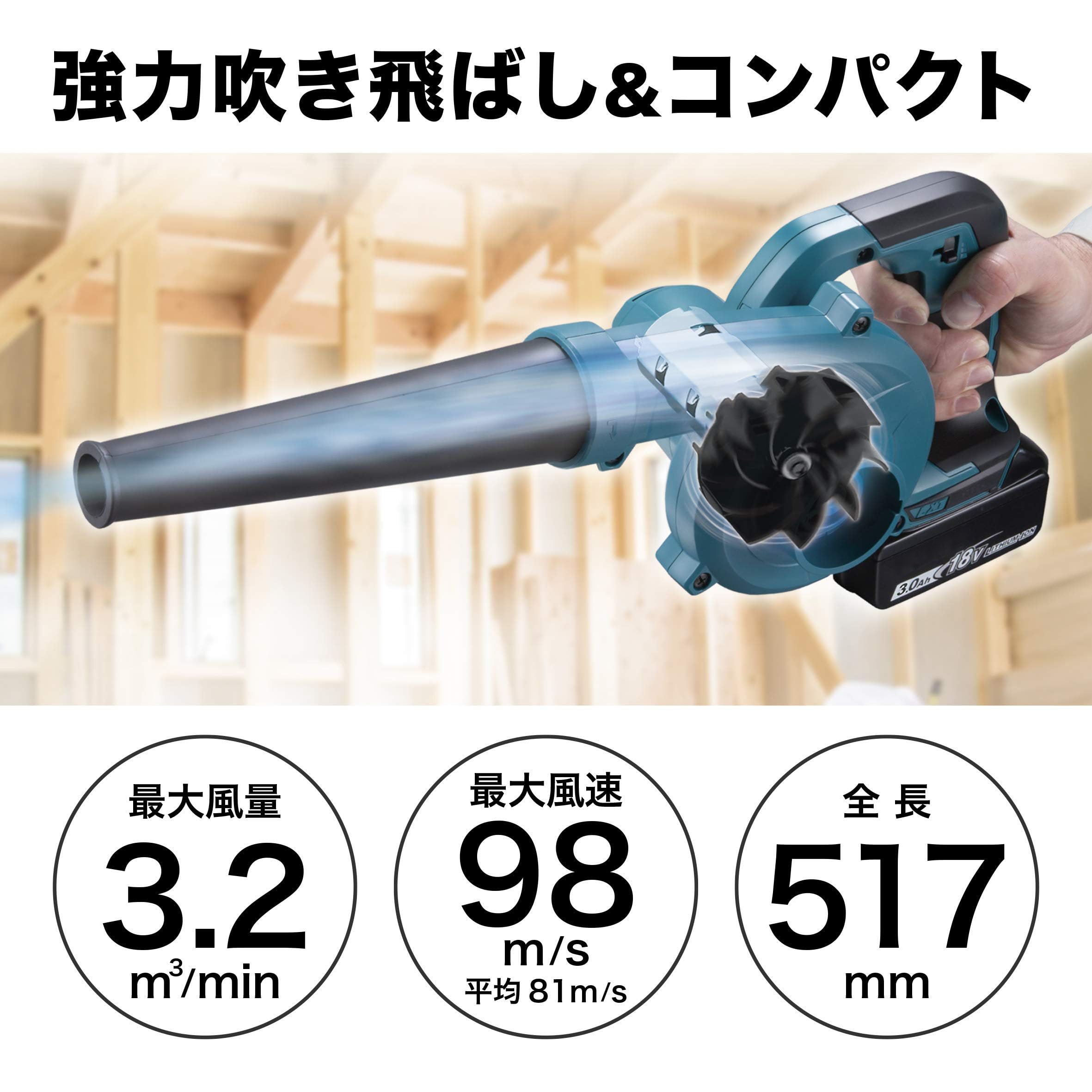 Amazon.co.jp: 充電式ブロワ 18V バッテリ・充電器別売 UB185DZ [並行