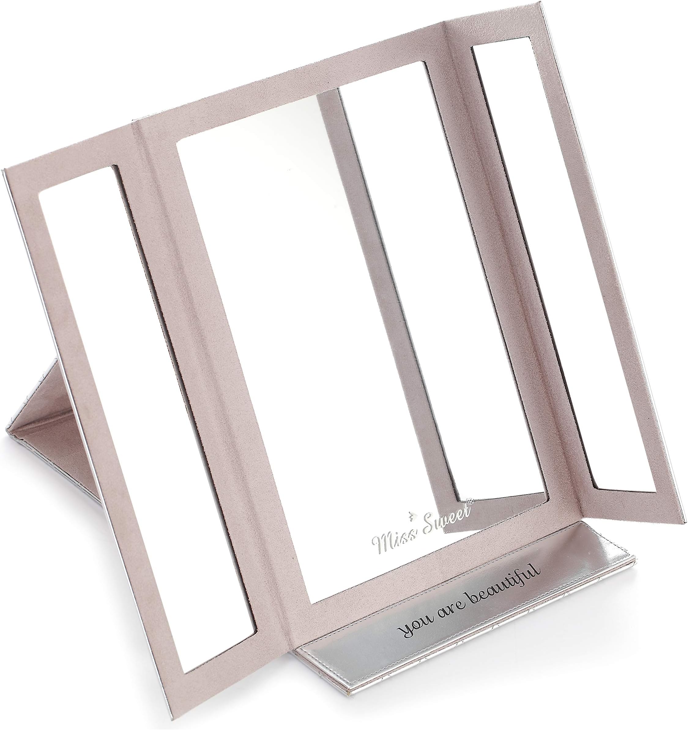 Miss SweetCompact Mirror Tri-fold Mirror Travel Mirror (S2 Silver)