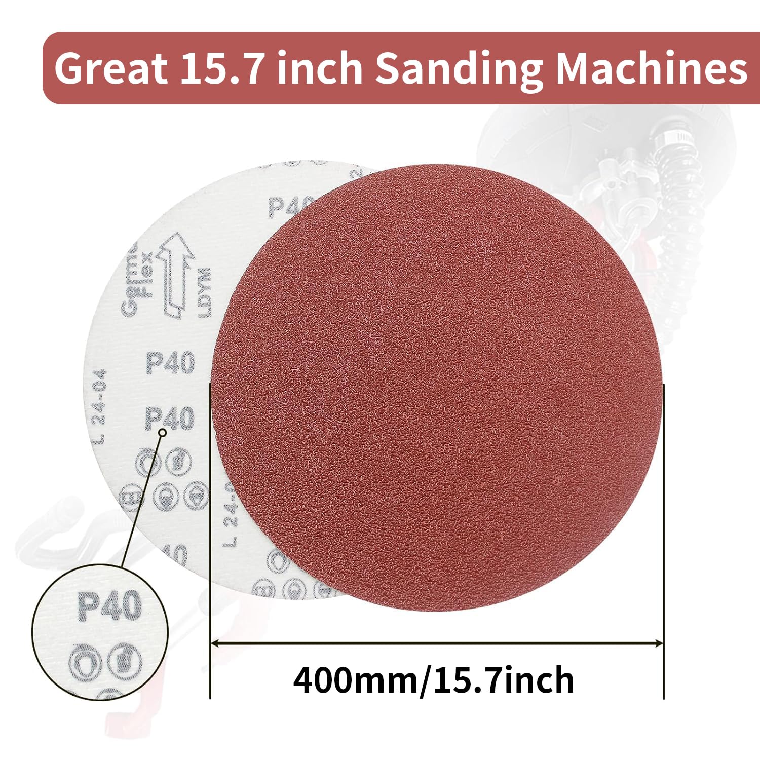 Dischi Abrasivi 400 mm Carta Vetrata 30 Pezzi Grana 5 x 40 60 80 120 180 240 Carta Abrasiva Adatto per Levigatrice a Secco Levigatrice orbitale