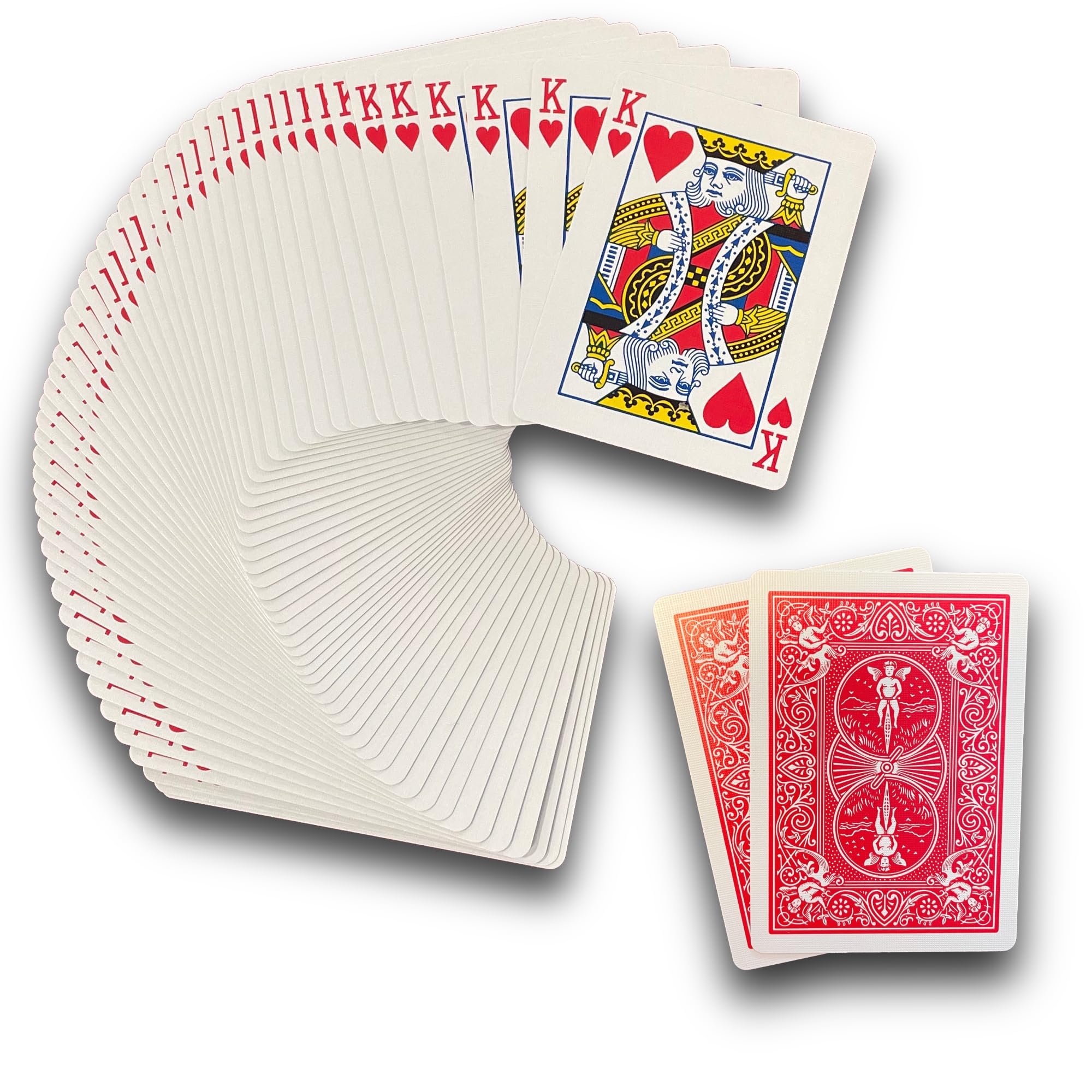 Ted's Sterling Magic Bicycle One Way Force Deck Trick Kit with Bonus Short Cards, Red Back Hearts (King)