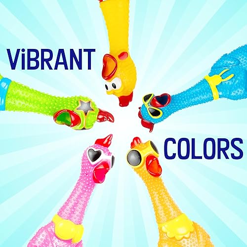 Miniatura 5 de Expressions Juego de 3 piezas de pollo gritando tonto  Juguete táctil de pollo chirriante para diversión y entretenimiento  Pollos de goma que