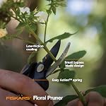 Fiskars Floral Pruning Shears - Plant Cutting Scissors/Garden Clippers for Deadheading and Working with Flowers - Black/Orange