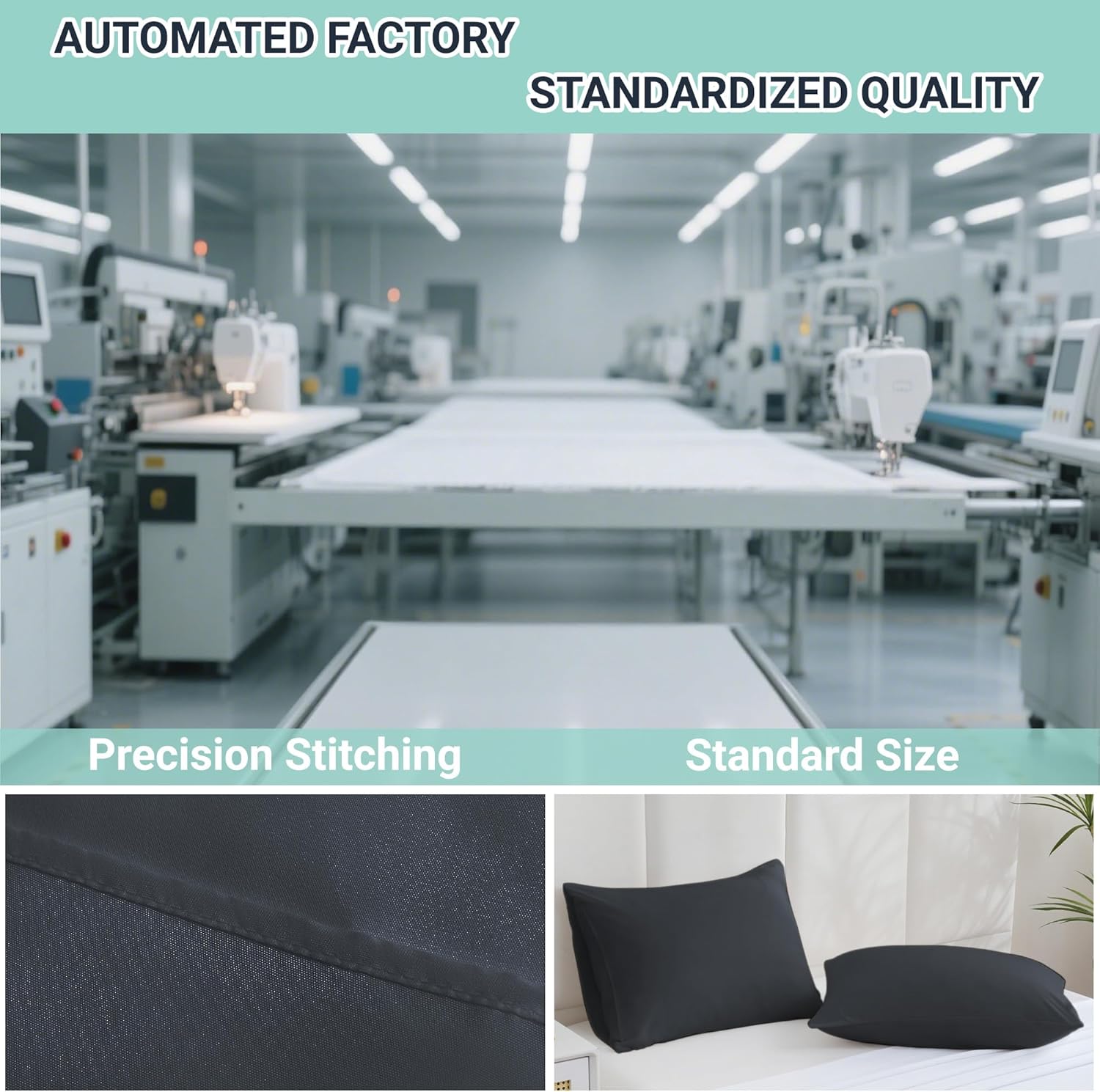 ZPECC Black Pillow Cases King Size Set of 4, 20x36 Envelope Closure Pillowcases, Soft Plain Brushed Microfiber Covers Hypoallergenic Breathable - Image 4