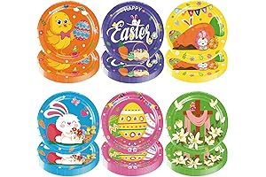 Easter Plates Disposable- 60 Packs 6 Styles Plates
