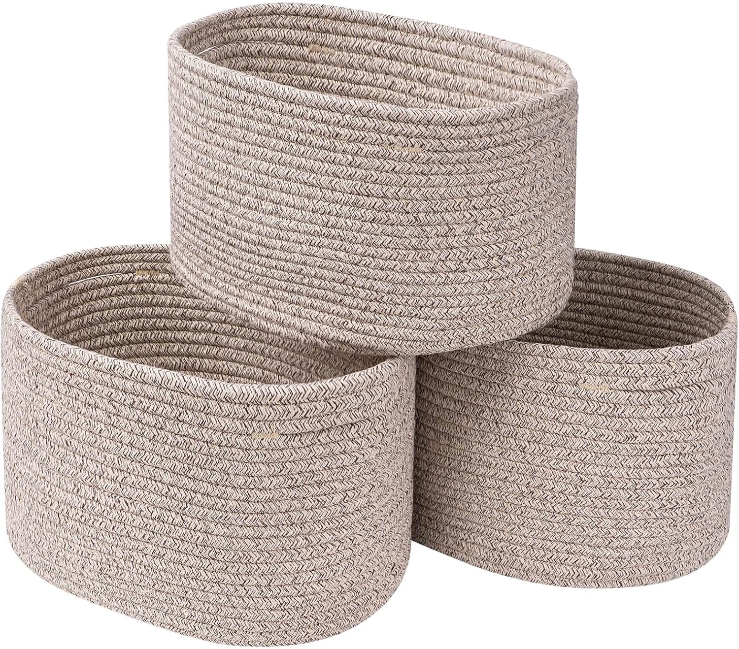 CubesLand Toys Closet Storage Organizer Baskets Bins for Cube Ogranizer/Shelving,Woven Basket for Organizing,Decor Basket for Living Room,Bedroom,Perfect for Pet Toy&Food Storage,3pack Light Brown