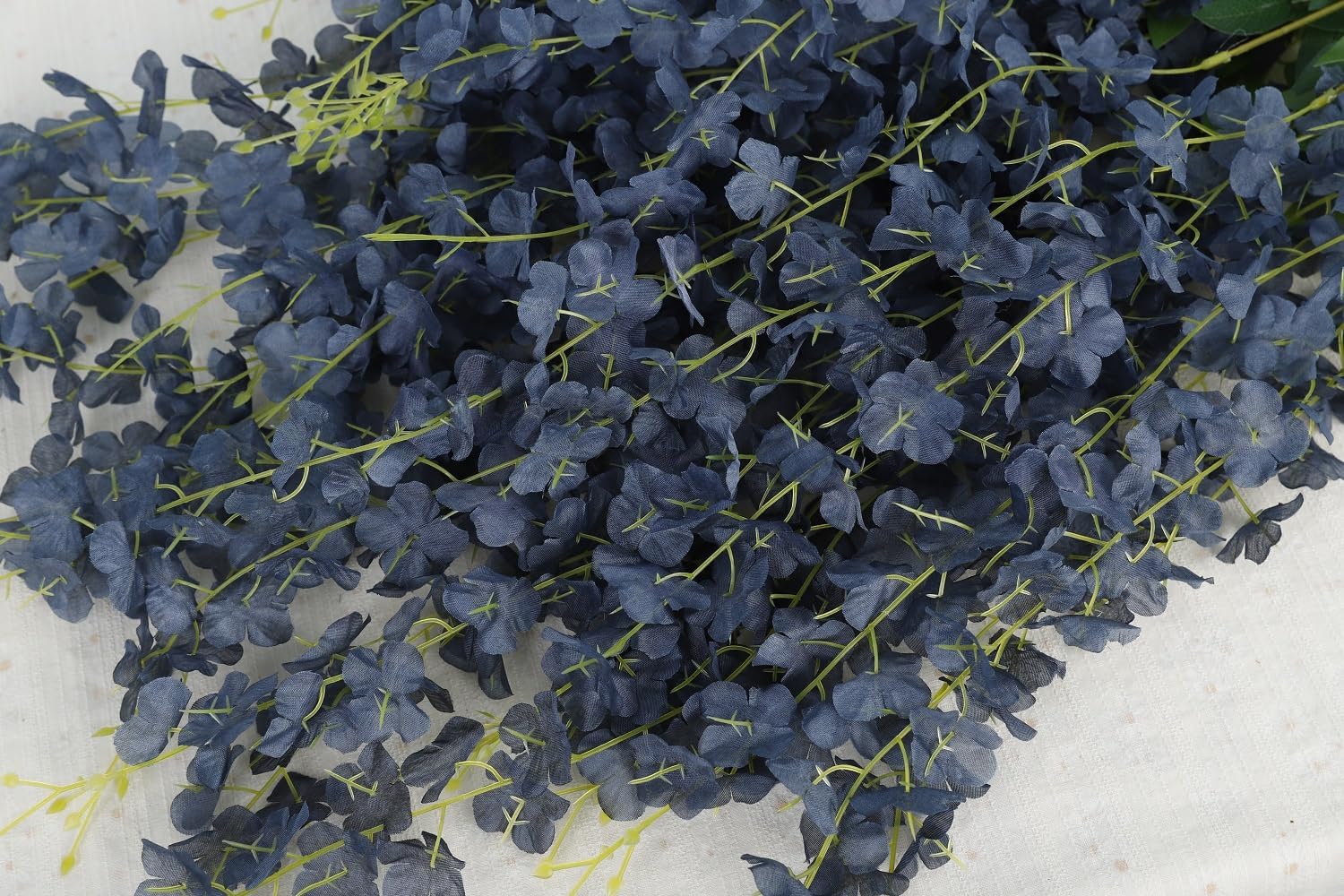 Fermus 24 Pack Artificial Wisteria Hanging Flowers Garland Fake Wisteria Vine for Garden Floral Wedding Decor (Black)