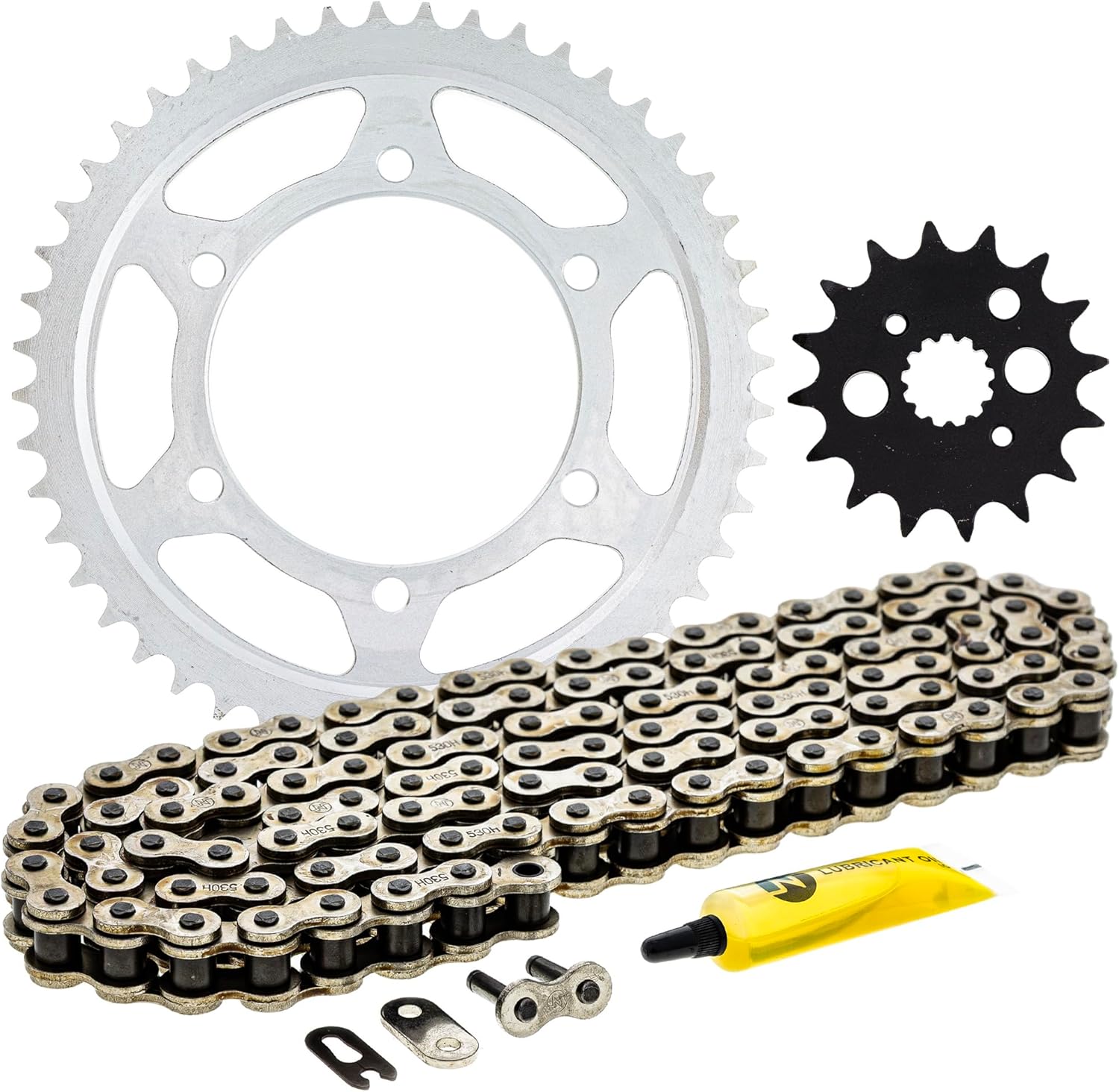 NICHE Drive Sprocket Chain Combo for Kawasaki Ninja ZX6 ZZR600 Front 16 Rear 48 Tooth 530HZ Standard 112 Links