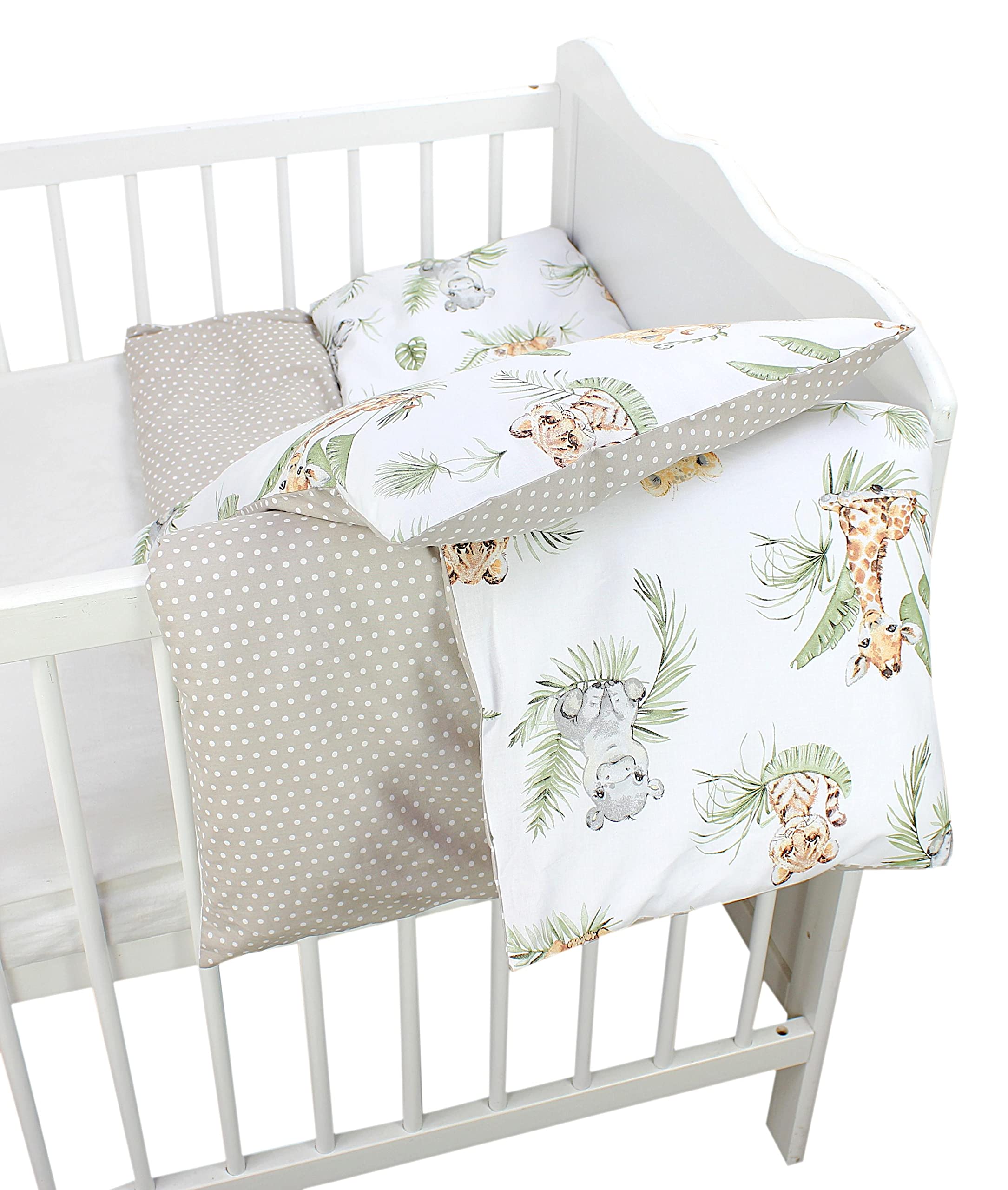 TupTam Set Biancheria Letto Bambini - 2 Elementi (Copripiumino 135x100cm + Federa), Motivo Luna E Elefante - Foto 8