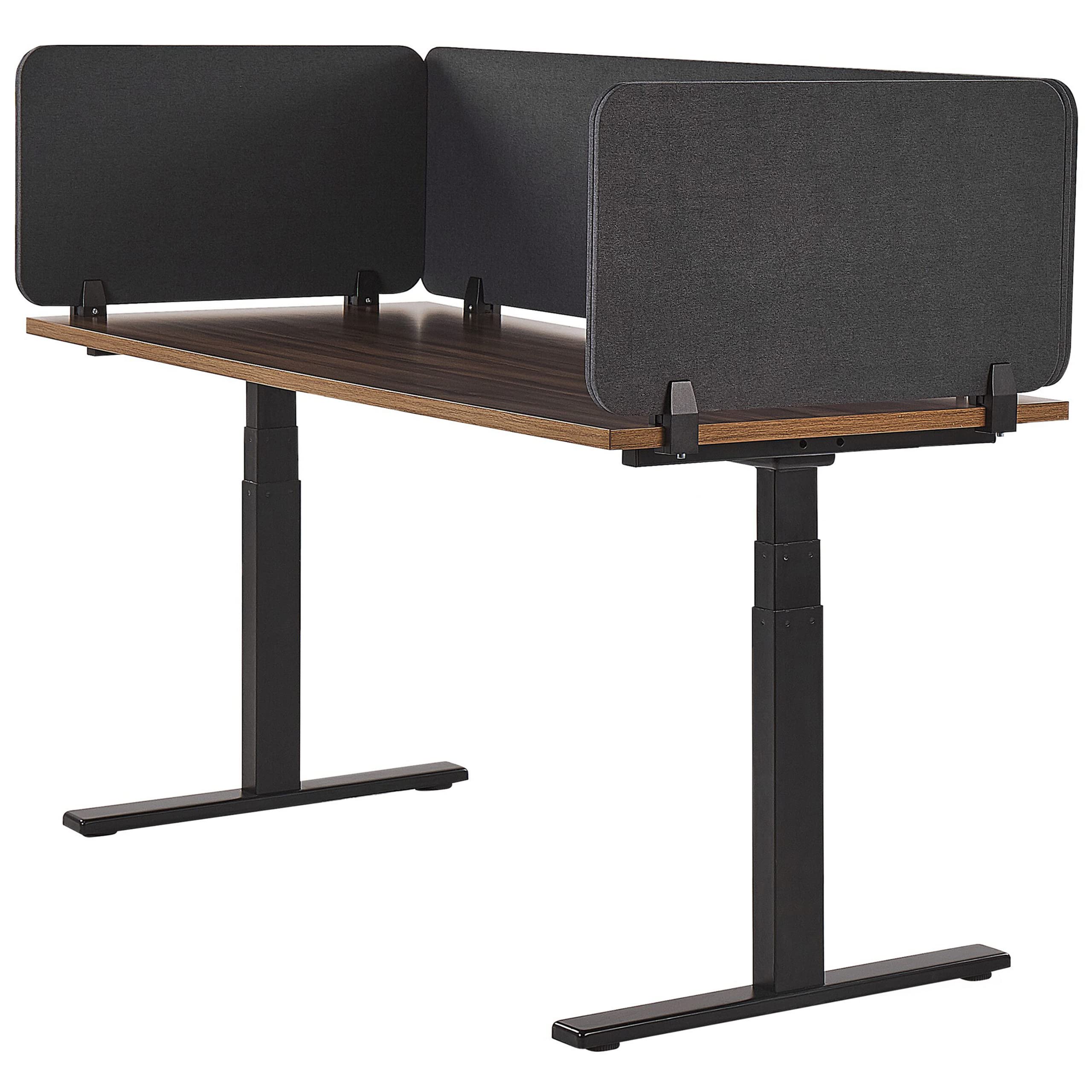 Beliani Séparateur Cloison Acoustique de Bureau et Table Gris Foncé 160 x 40 cm Réduit Le Bruit et Les Distractions Visuelles Idéal pour Le Open Space