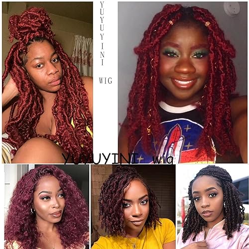 Miniatura 4 de Cabello afro trenzado, 3 piezas preseparadas estilo Kinky Marley Twist trenzado, extensiones de cabello sintético envejecido, extensiones de cabello