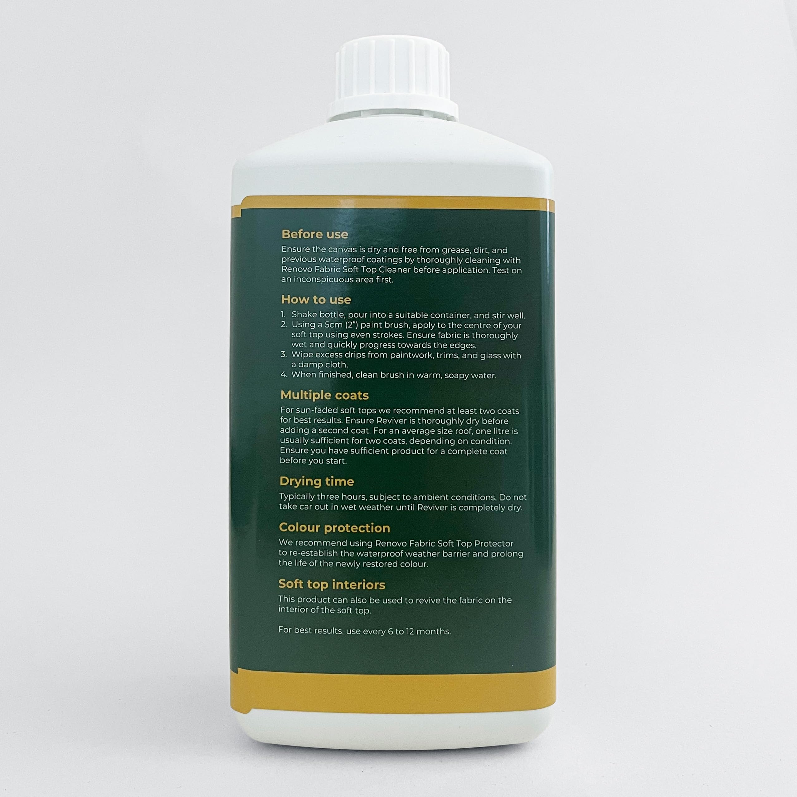 Renovo Revitalizador de Capotas de Tela, Verde, 1 litro