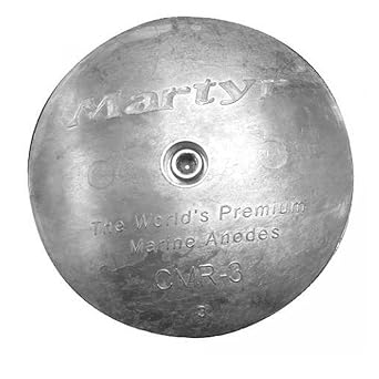 Martyr Anodes, CMR03, Zinc Rudder & Trim Tab Disc Anode with Stainless Steel Allen Head 0.5 H x 3.75 OD x 0.34 ID Marine Boat Sacrificial Anode for Saltwater Corrosion Protection