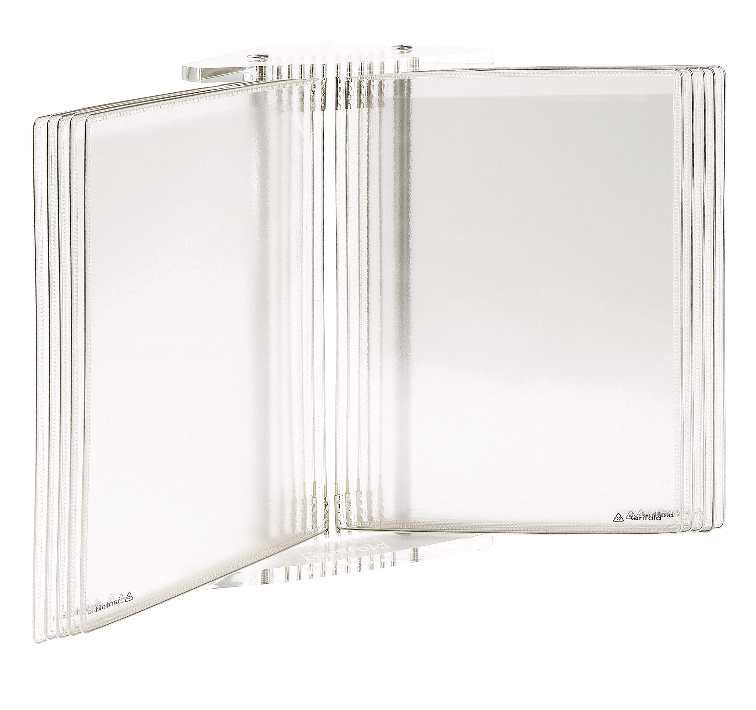 Tarifold Acrylic Desktop Display System - Durable Steel Wire Frames - Letter-Size -20 Double-Sided Display Pockets - 40 Sheet Capacity - Clear