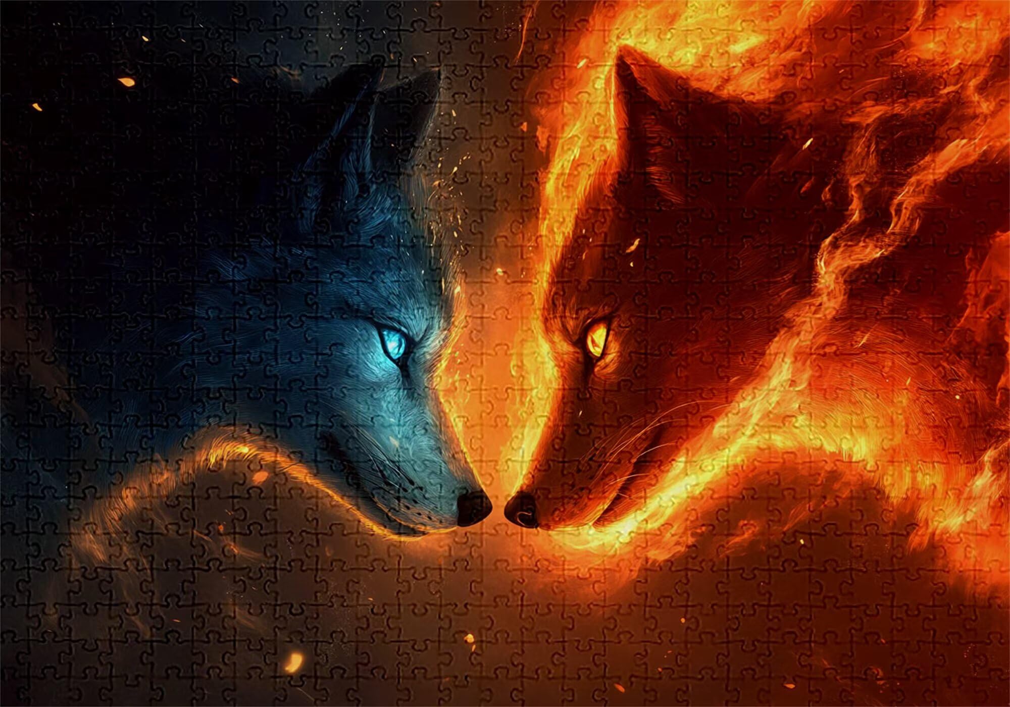 Puzzle 3000 elementów wilk słodkie puzzle dla dorosłych 122 x 81 cm unikalne rzemiosło klasyczne 3D drewniana układanka do rodzinnych gier aktywnych, układanka do samodzielnego wykonania nawet do