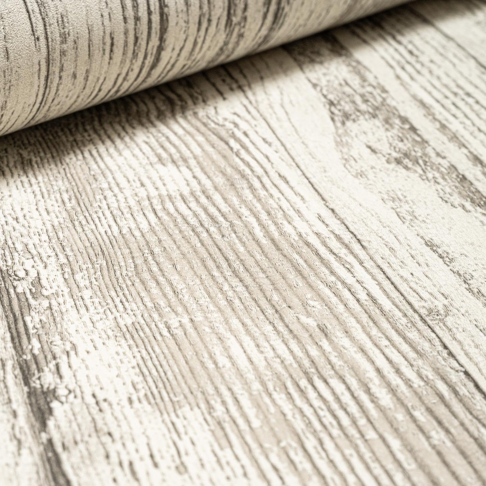 Sophie Laurence Off White Brown Grey Wooden Panel Wallpaper Planks White Realistic Grey Brown Paste The Wall Feature