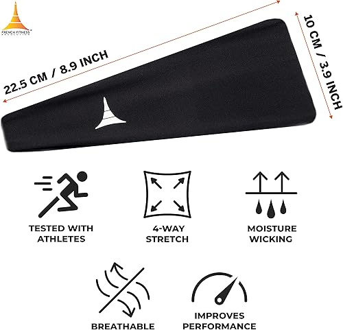 Miniatura 5 de French Fitness Revolution - Diadema deportiva elástica para hombres y mujeres - Banda para el sudor para chicos para correr, ciclismo, baloncesto,