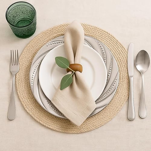 Miniatura 3 de ZENFUN Paquete de 12 platos de carga de plástico plateados, cargadores redondos de 13 pulgadas, cargadores decorativos para cena, cargador en