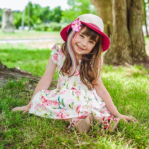 Miniatura 5 de Little World Pinzas para el cabello para niñas, 6 extensiones de cabello arcoíris, pinzas de pelo de unicornio para niñas y niños pequeños, colas de