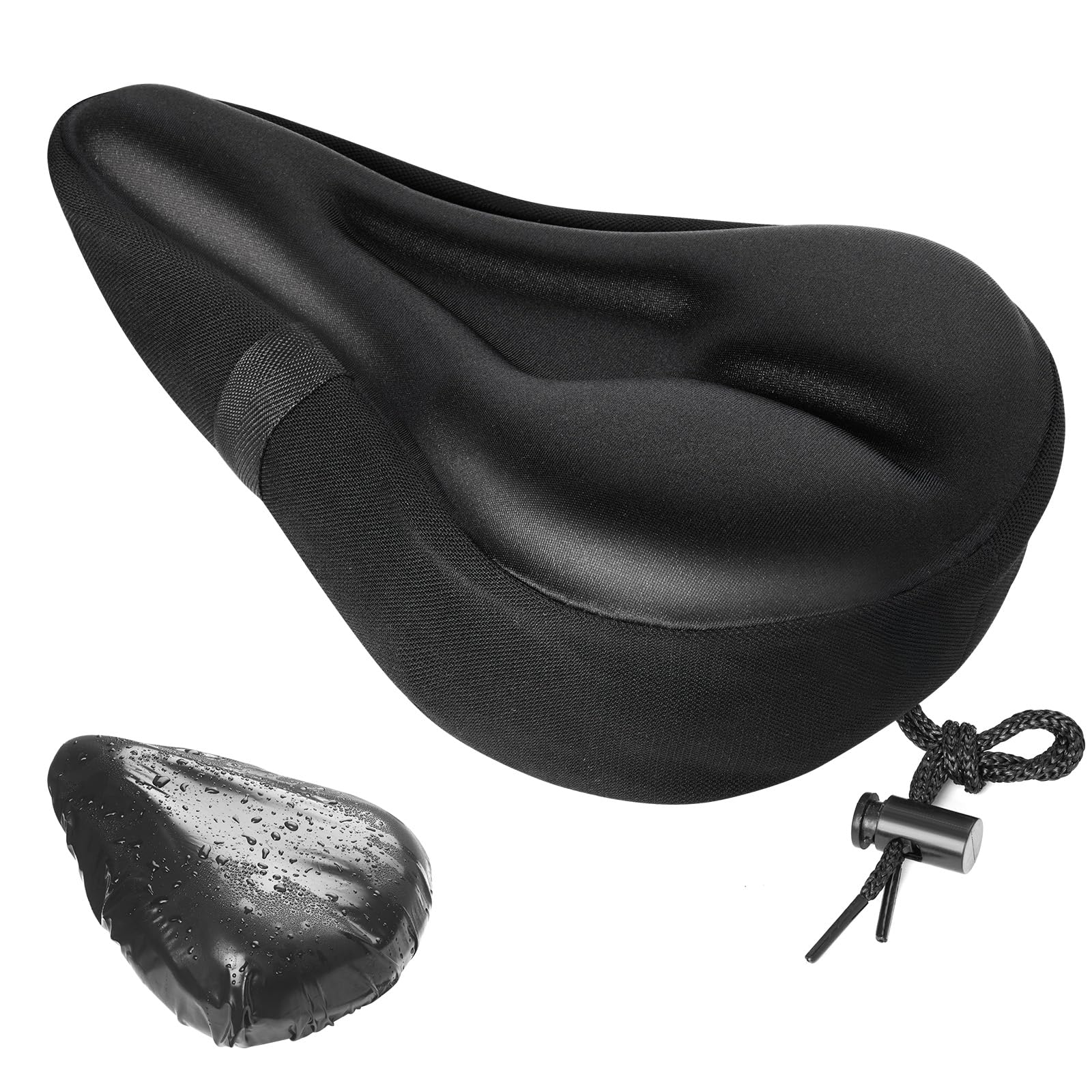 Lullu Coprisella Bici Gel Morbido, Coprisella Cyclette con Cuscino, Proteggi Copri Sella Bici Sellino di Silicone, Coprisedili Coprire Bici per Bicicletta da MTB Spinning, Ciclismo da Strada, 28x18cm