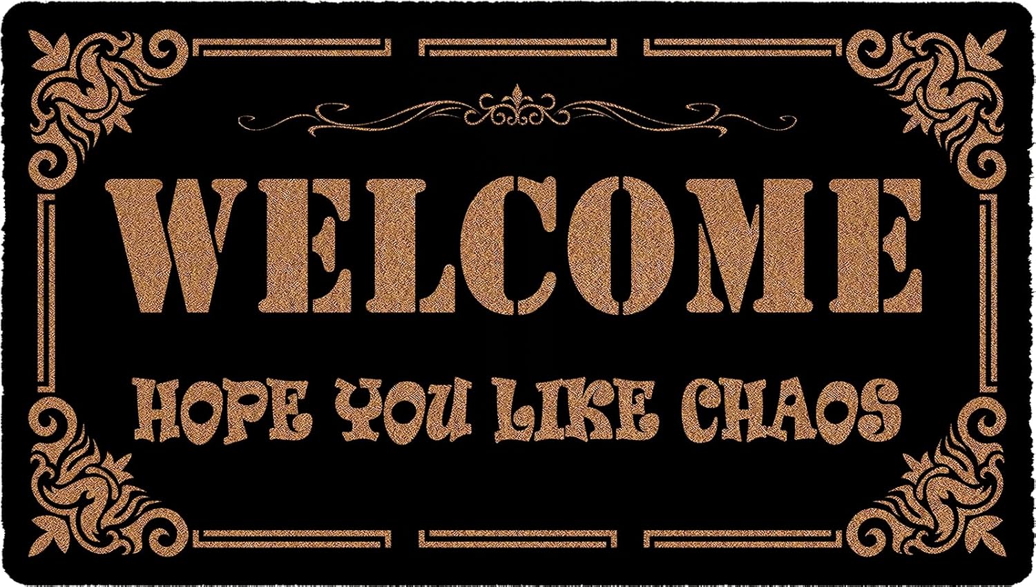 Welcome Hope You Like Chaos Funny Welcome Door Mat 17" x 30" Size, Heavy-Duty Doormat for Indoor & Outdoor Use, Home Front Door Bathroom Garden Kitchen Decor Mat