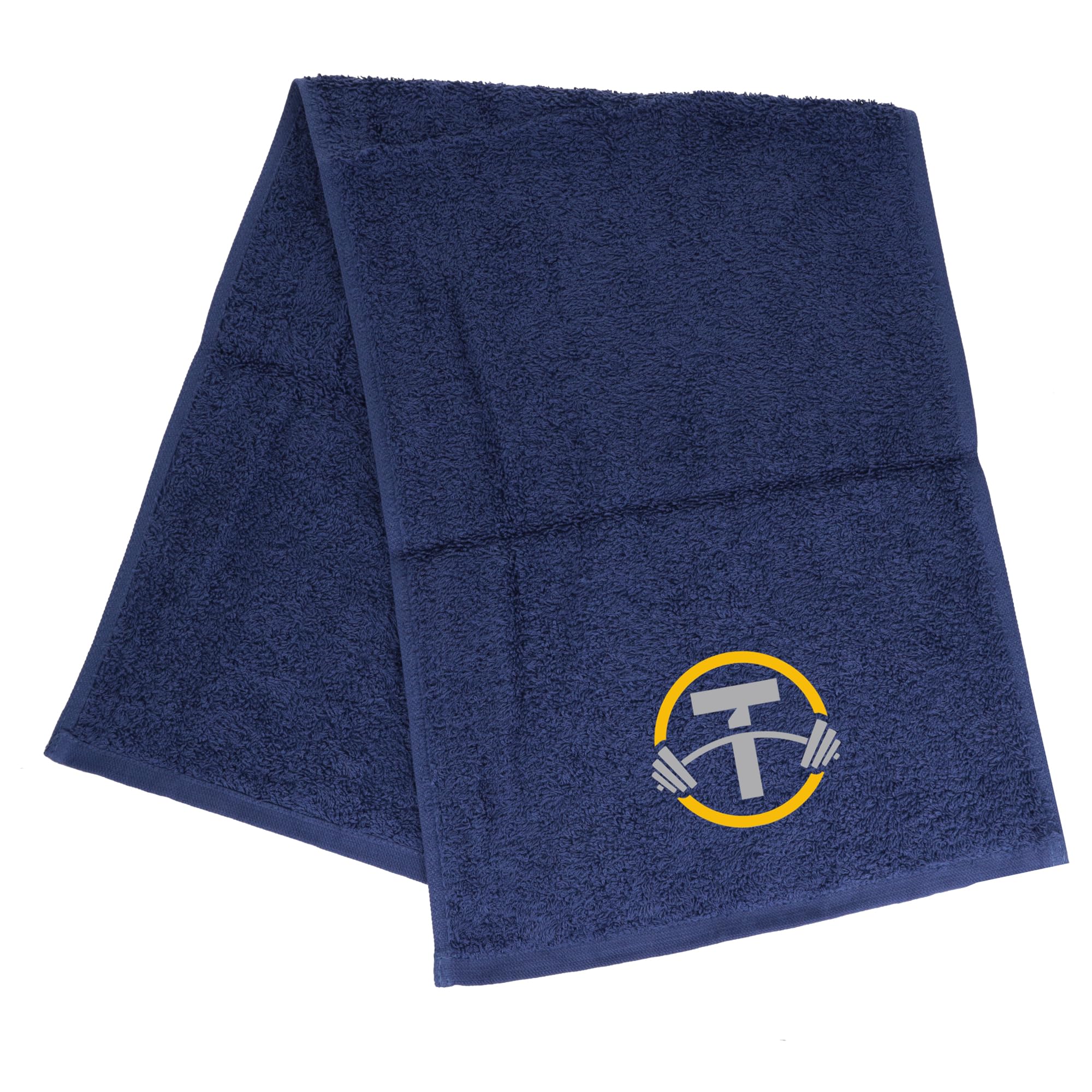 Always Looking Good Gym Towel with Monogrammed Embroidery Initial Gift for Men & Women, Training Accessory Gift, Gym Towel Present for Weight Lifting Birthday, Retirement, Christmas - Navy, T