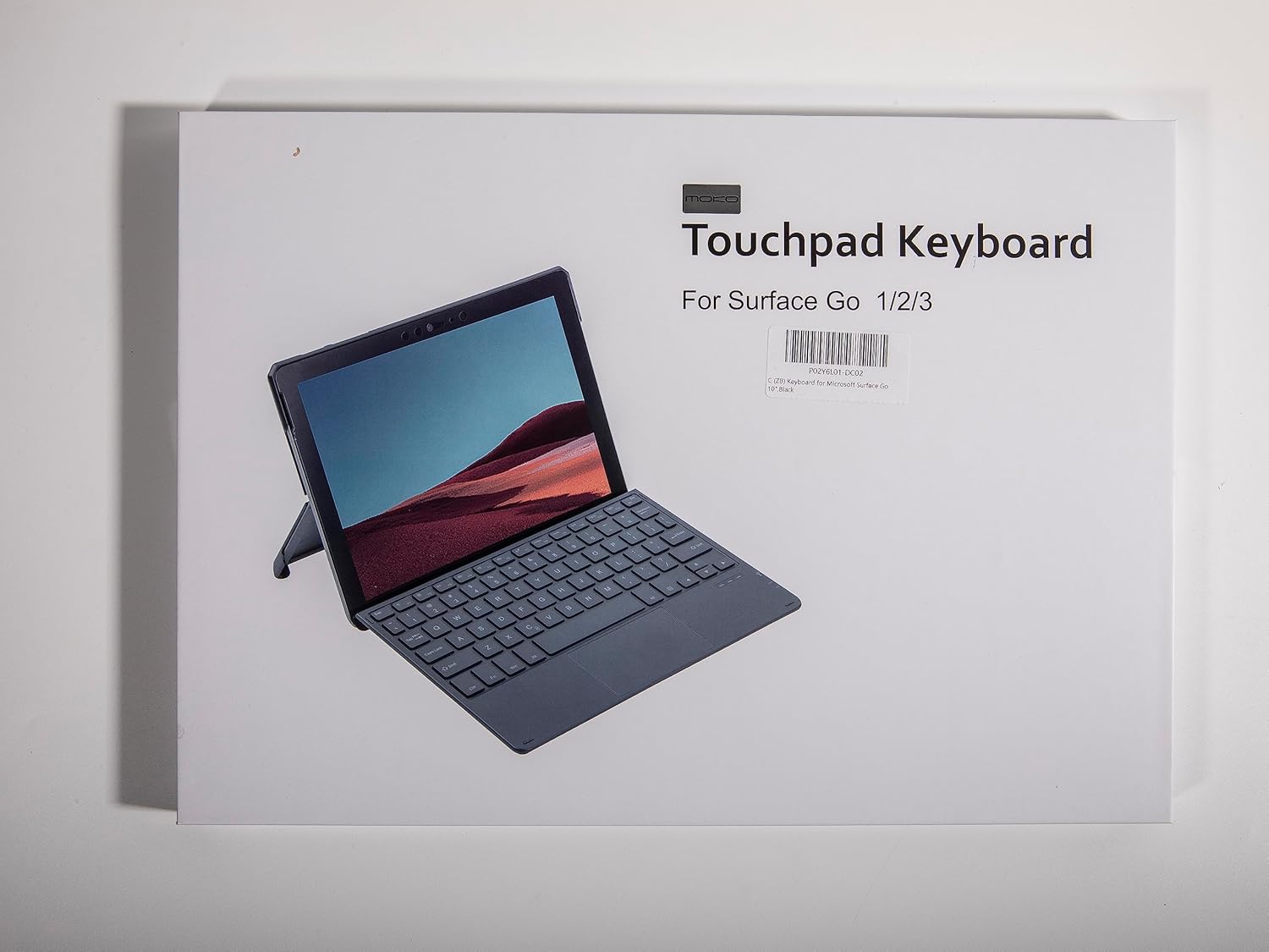 MoKo Type Cover Fit Microsoft Surface Go 4 (2023)/ Go 3 (2021)/ Go 2 2020 / Go 2018, Slim Wireless Bluetooth Keyboard with Trackpad, 7-Color LED Backlit, Built-in Rechargeable Battery - Black