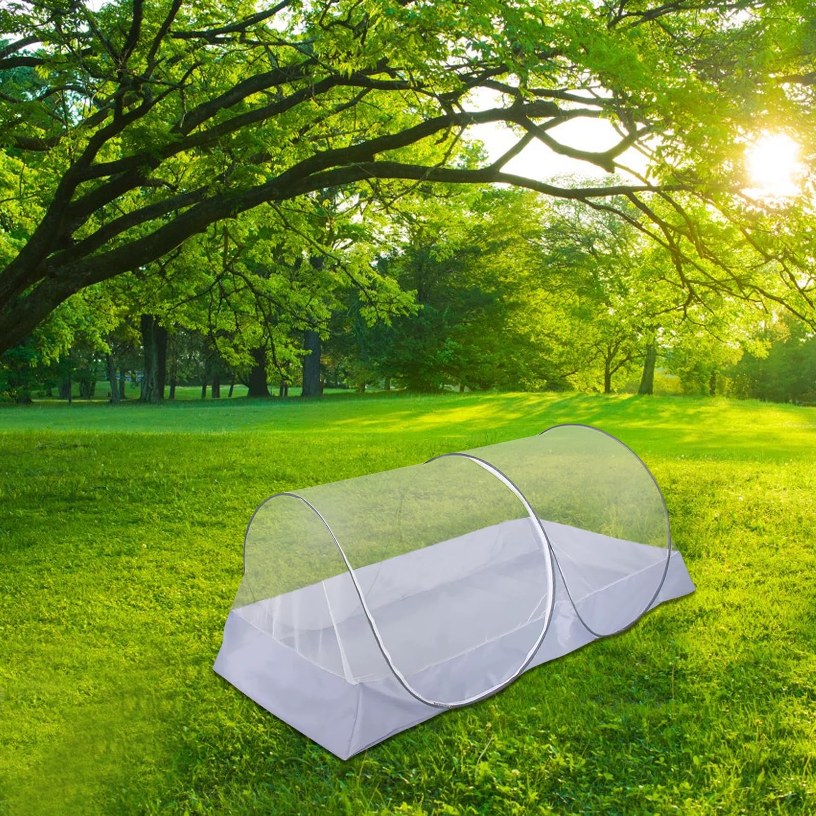 Moskitonetz Reise Faltbares Moskitonetz für Einzelbett Tragbares Campingzelt Outdoor,100x200cm Pop-up Moskitonetz Bett Zelt,Outdoor Fliegennetz mit Seitlichem Reißverschluss (Grau, 200 * 100 * 73cm)