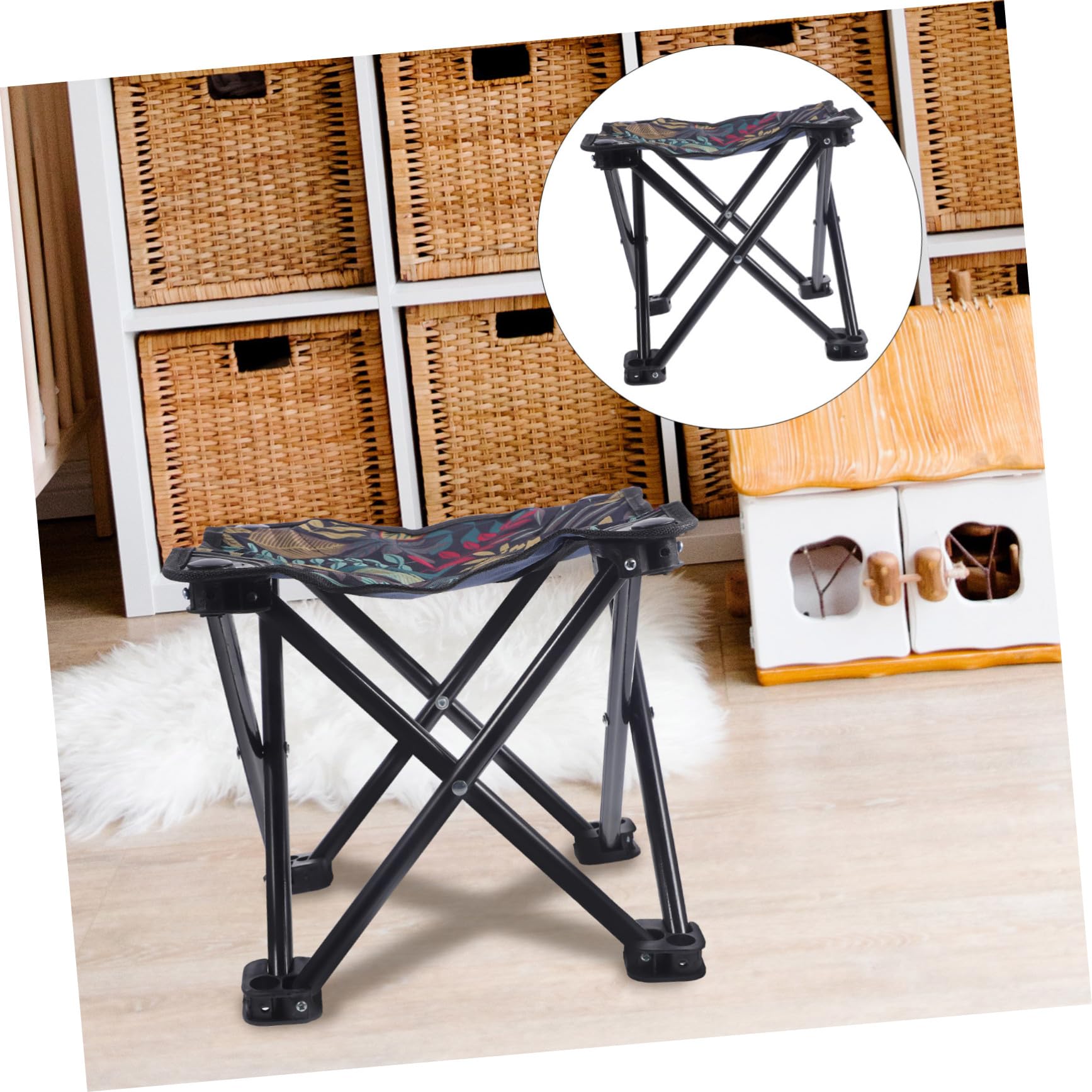 Toddmomy Sgabello Pieghevole Portatile da Campeggio Oxford Abs | Attività Outdoor e Campeggio, Borsa per Trasporto, Multifunzionale e Retrattile