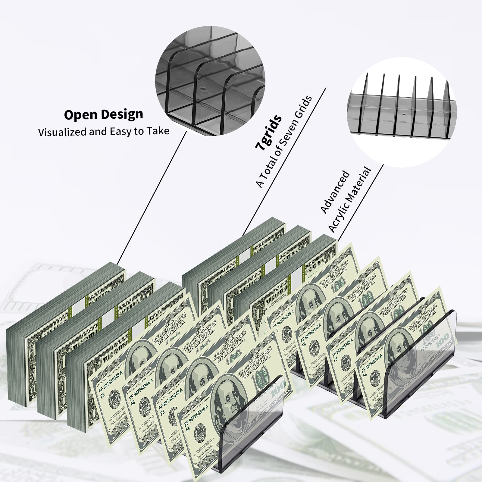 Amazon.co.jp: アクリル製キャッシュトレイキット グレー 半透明 大型