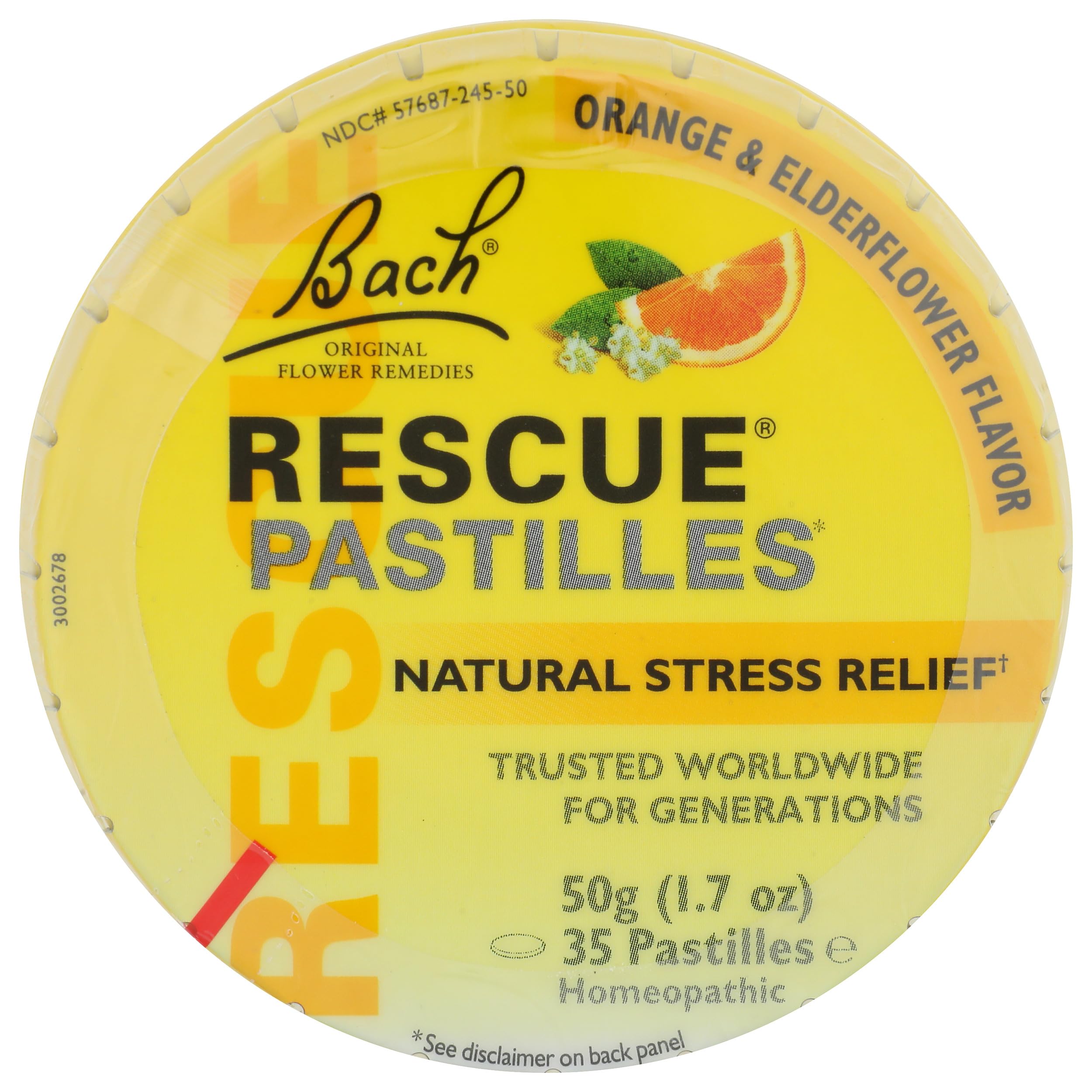Bach, Rescue Pastilles Orange & Elderflower, 1.7 Ounce