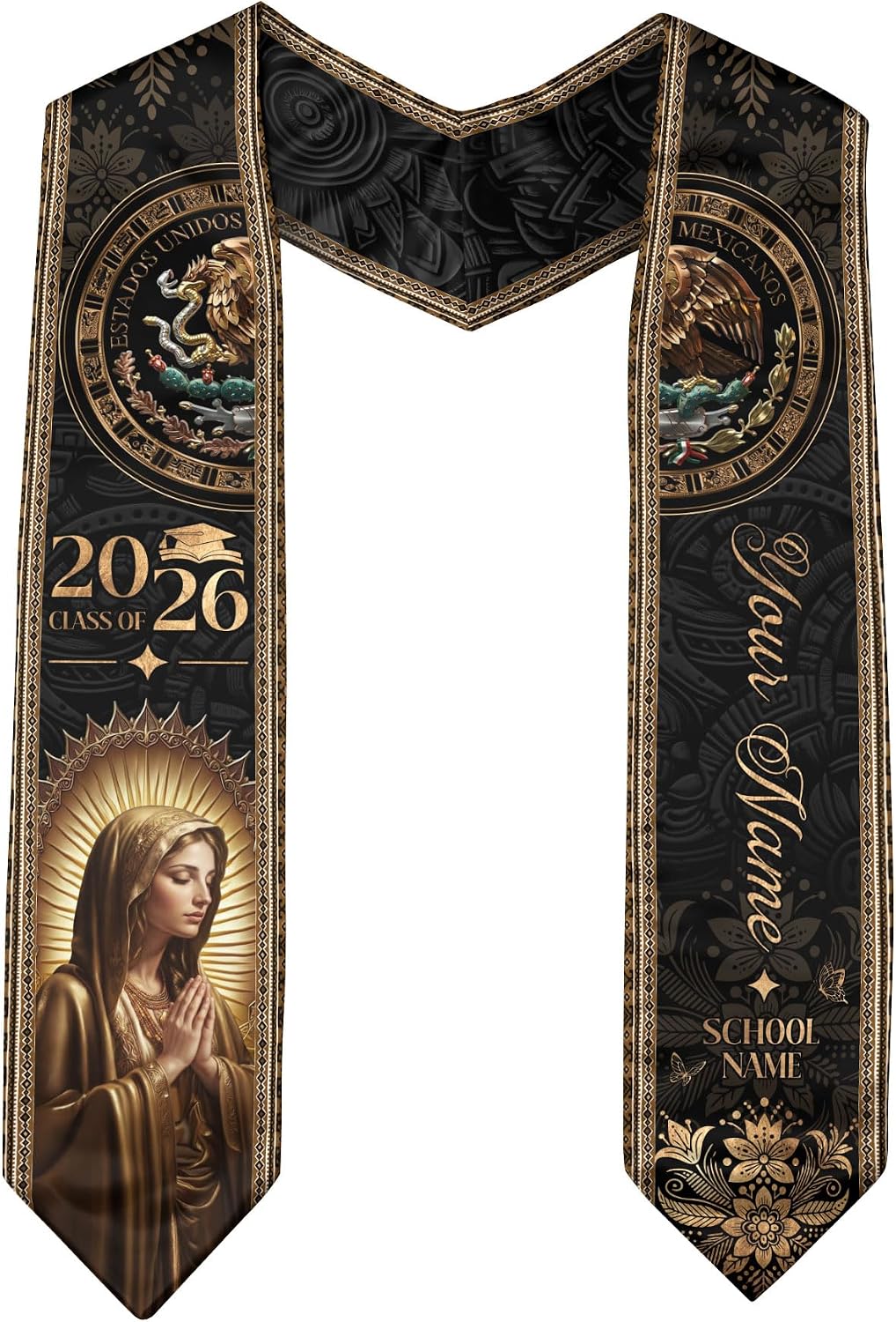 Custom Graduation Stole Mexico 2026, Mexican Graduation Sash, Class Of 2026, Mexican Stole Personalized