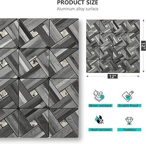 Miniatura 3 de 8 hojas de azulejos de mosaico de cocina para despegar y pegar, de PVC, decoración de pared de cocina.