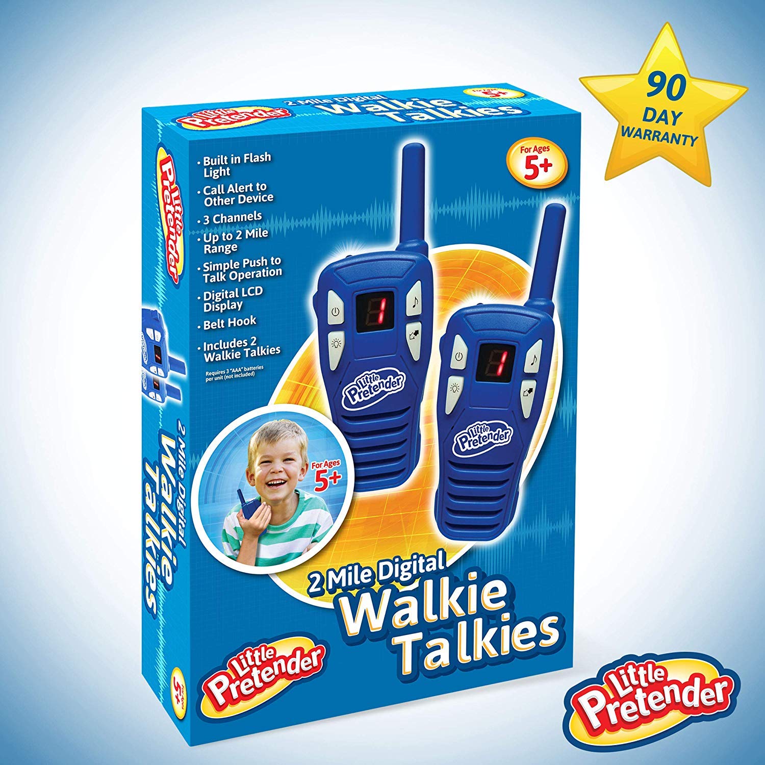 Walkie-Talkies für Kinder, 2 Meilen Reichweite, 3 Kanäle, Geschenk für 5-jährige Jungen, Kinder-Walkie-Talkies inklusive eingebautem Blitzlicht-LCD-Bildschirm, beste Geburtstagsgeschenke für Jungen