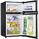 LEONARD USA 120 L Inverter Double Door Mini Fridge for Home with Toughened Adjustable Glass Shelves, Mechanical Control, Interior Light (Based on American Technology) (Silver & Black) Product Image 1