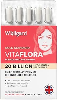 Wellgard Vitaflora Probiotics for Women - Scientifically Proven Bio Cultures for Women’s Intimate Flora, 30 Capsules, Made in UK