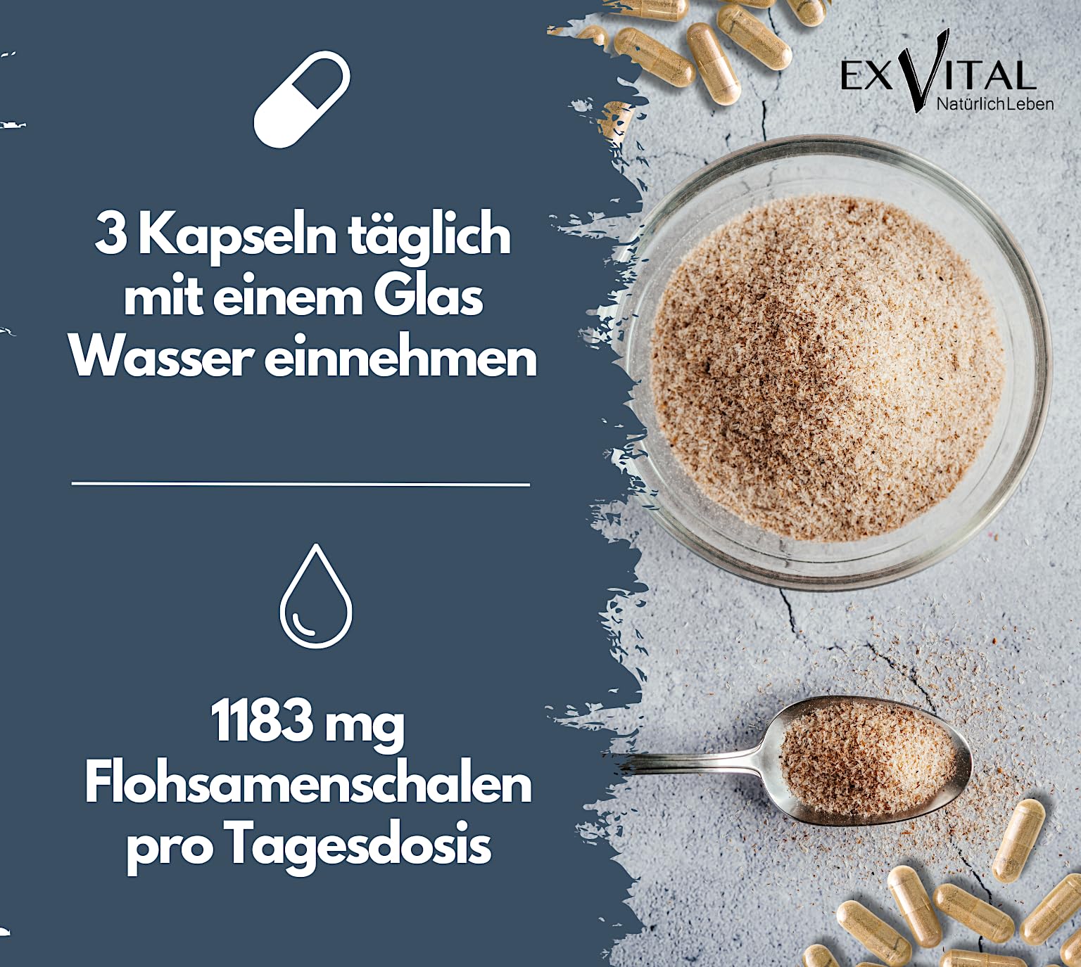 Colon Ex, 90 Kapseln Premiumqualität mit Flohsamenschalen und Magnesium, 100 Prozent natürlich und sanft, 2er Pack (1 x 81 g)