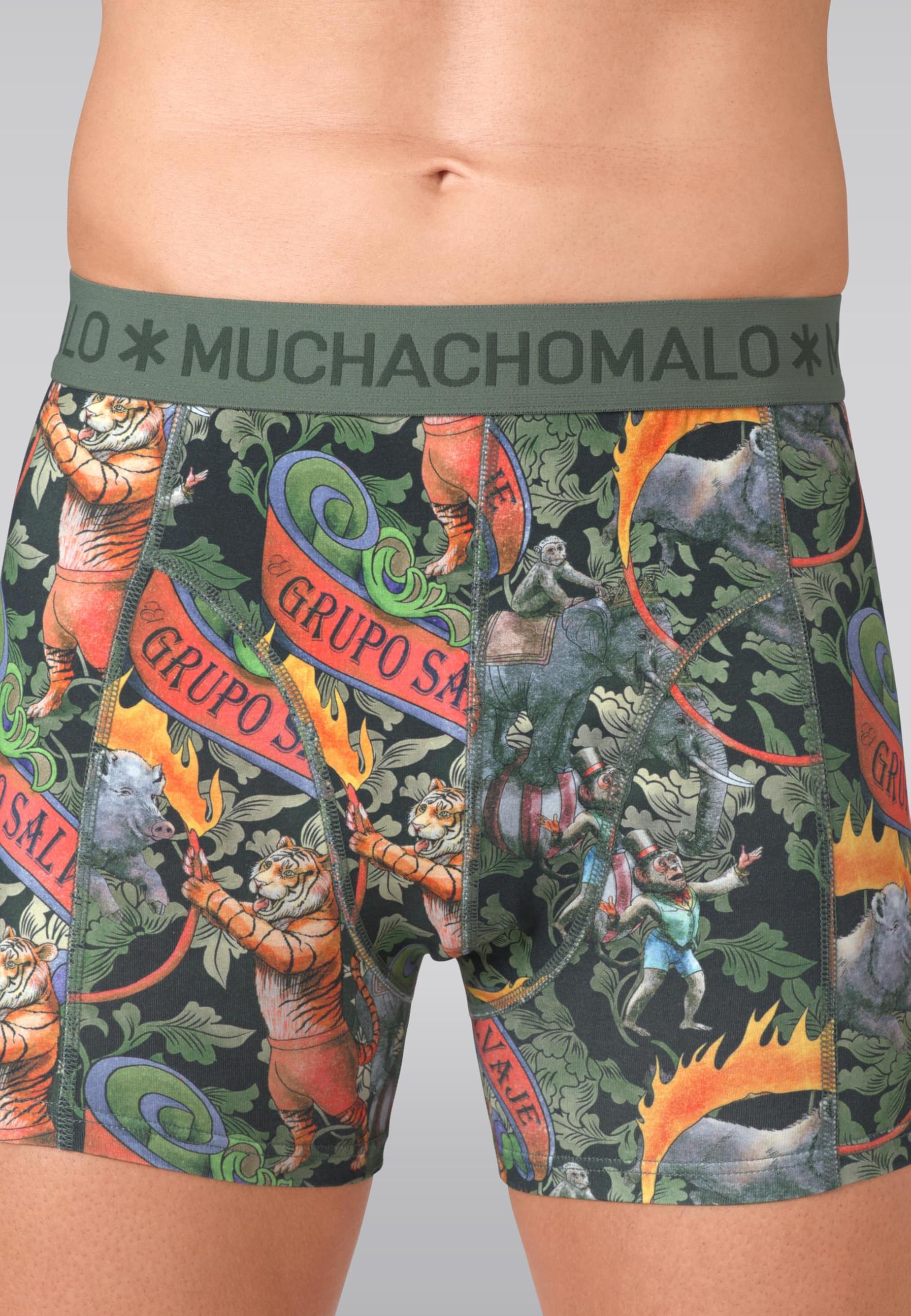 Muchachomalo Uomo Boxer 2-Pack, Fantasia, Cotone, Fascia Elastica