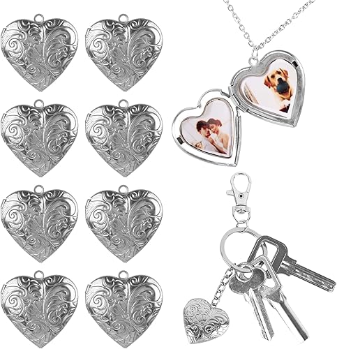 Framendino, Colgantes con marco de fotos de corazón para hacer joyas