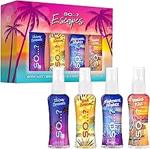 So...? Summer Escapes Mini Body Mist for Women, Fragrance Gift Set (4 x 50ml) – Ibiza Dreams, Bali Breeze, Mykonos Nights, Venice Kiss – Vegan & Cruelty-Free, Recyclable Bottle
