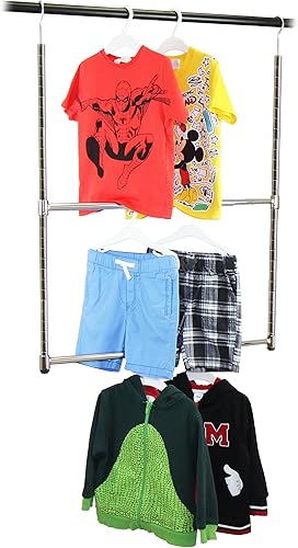 Miniatura 4 de Oceanstar ACR1538C - Colgador de armario ajustable portátil de 2 niveles, cromado