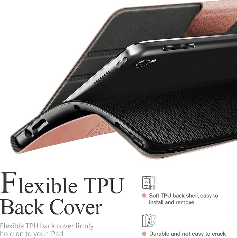 AUAUA iPad Air 3 2019/iPad Pro 10.5 Tok Apple Pencil Tartóval - PU Bőr Védőtok Automatikus Alvás/Ébresztés Funkcióval, Narancsbarna
