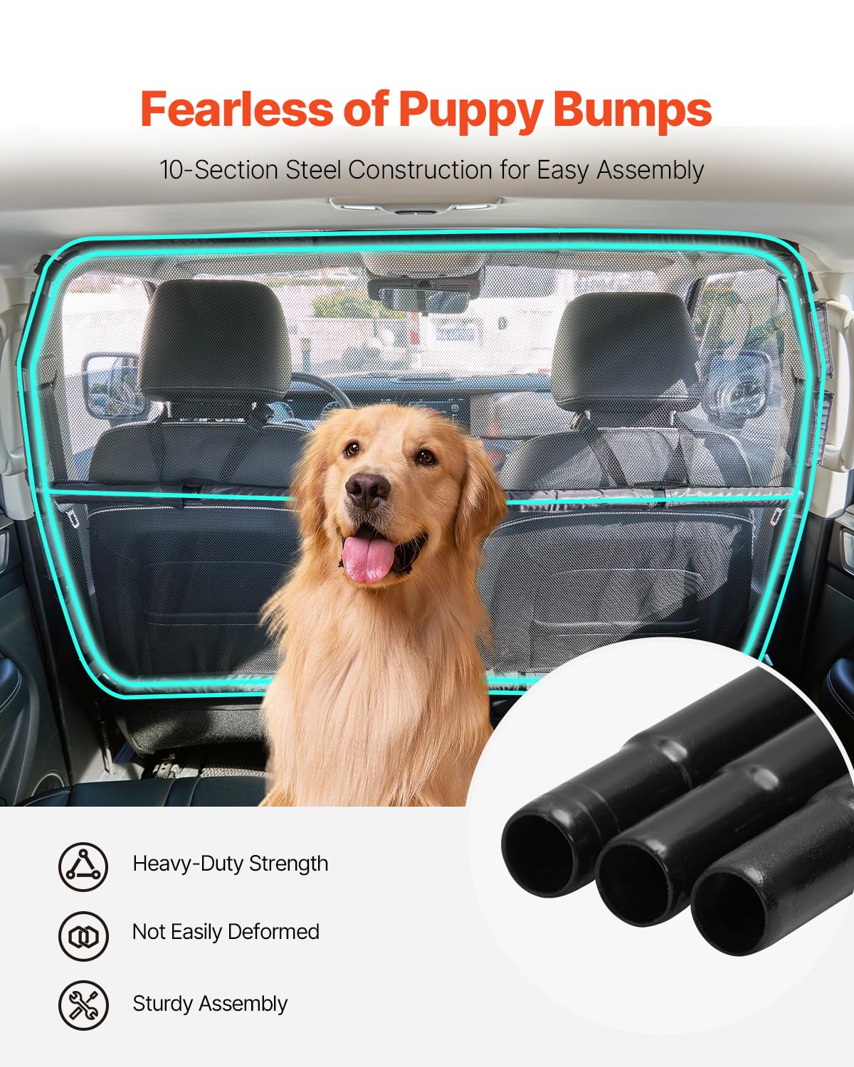 Dog Ramps Pet Dog Car Barrier Nylon Mesh Backseat Vehicle Pet - Main Image