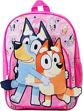 Bluey & Bingo Kids School Backpack, Pink, Girls Nursery Rucksack 3D Backpack