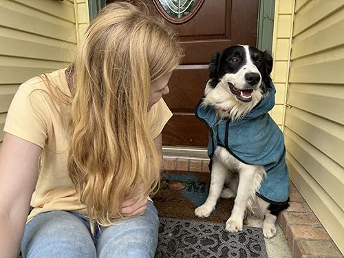 Miniatura 5 de Avont Albornoz para perros  Toalla de secado de mascotas súper absorbente para después del baño, ducha, natación, paseo húmedo para cachorros, color