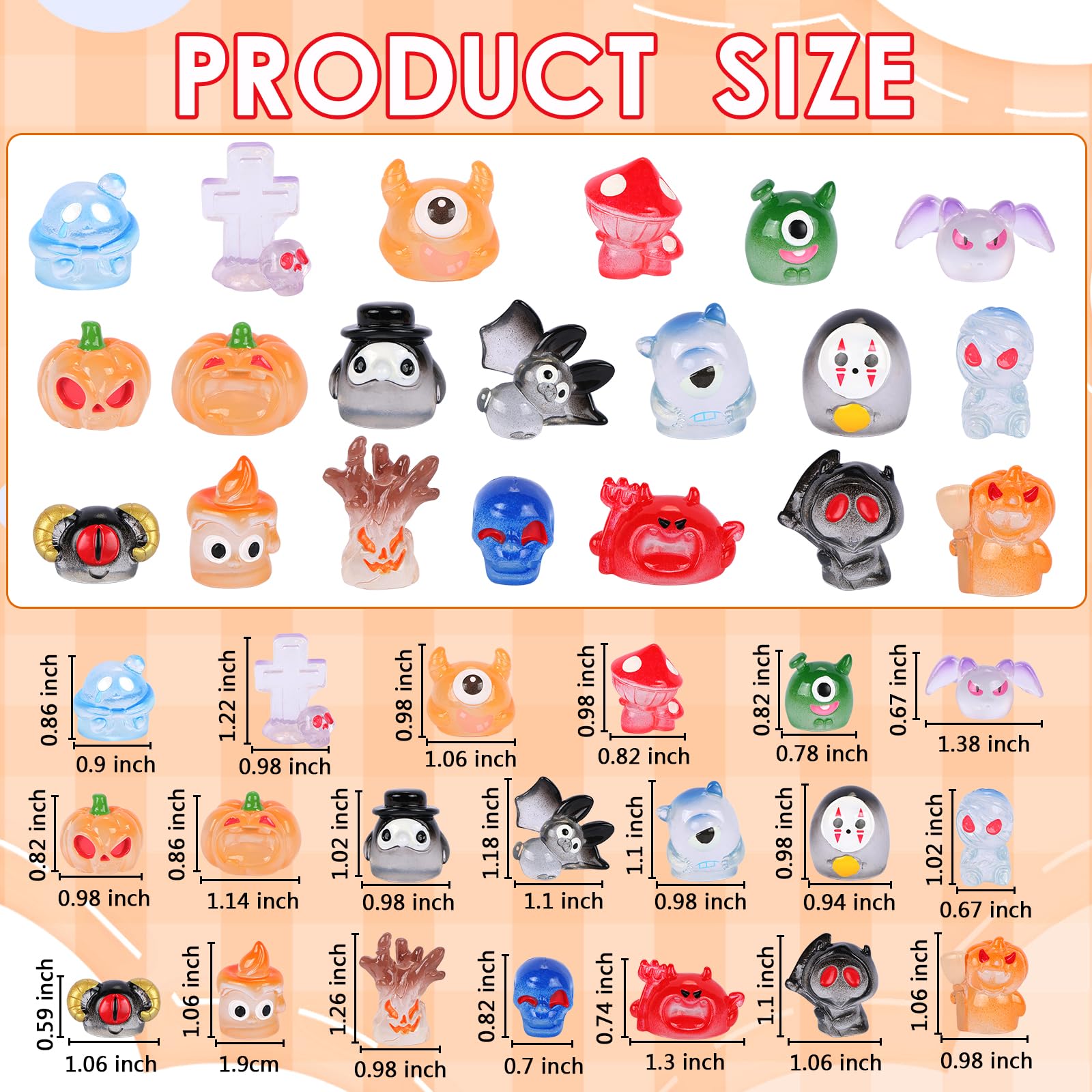 LALASTYLE 20Pcs Mini Resin Monster Halloween Luminous Tiny Small Monster Figurines Spooky Miniature Decor for Micro Landscape Fairy Gardens Dollhouses - Image 2