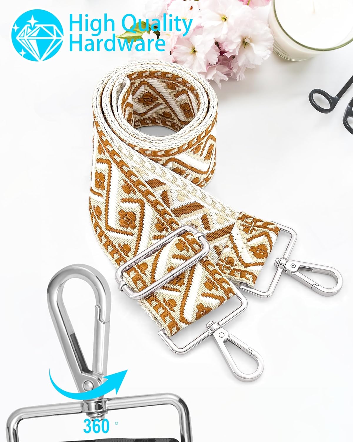 Silvery Purse Straps Replacement Crossbody - Guitar Strap for Purse Crossbody - Image 2