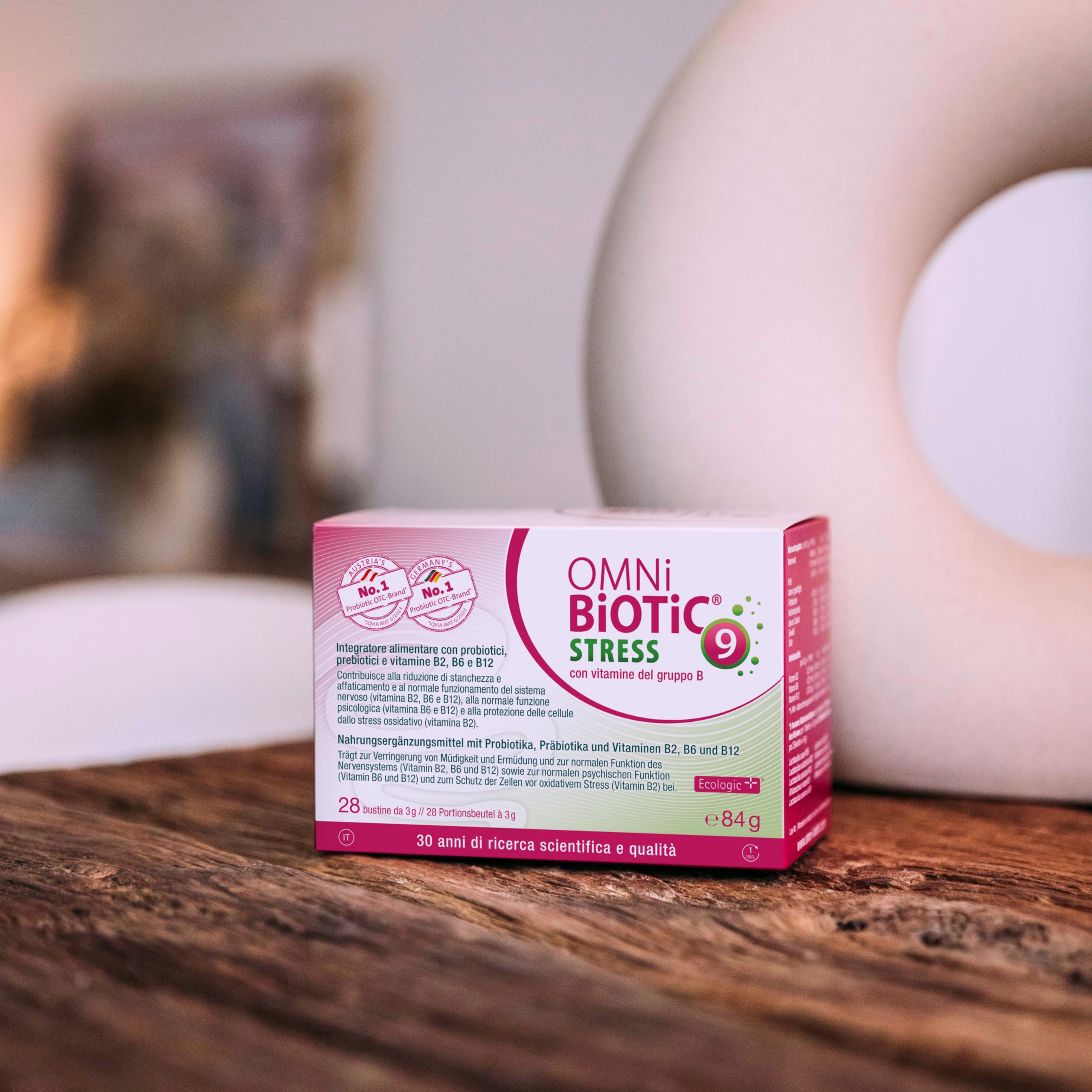 OMNi BiOTiC Stress con vitamine del gruppo B | Polvere | Integrato con vitamine B2, B6 e B12 | VEGANO | 28 bustine da 3 g