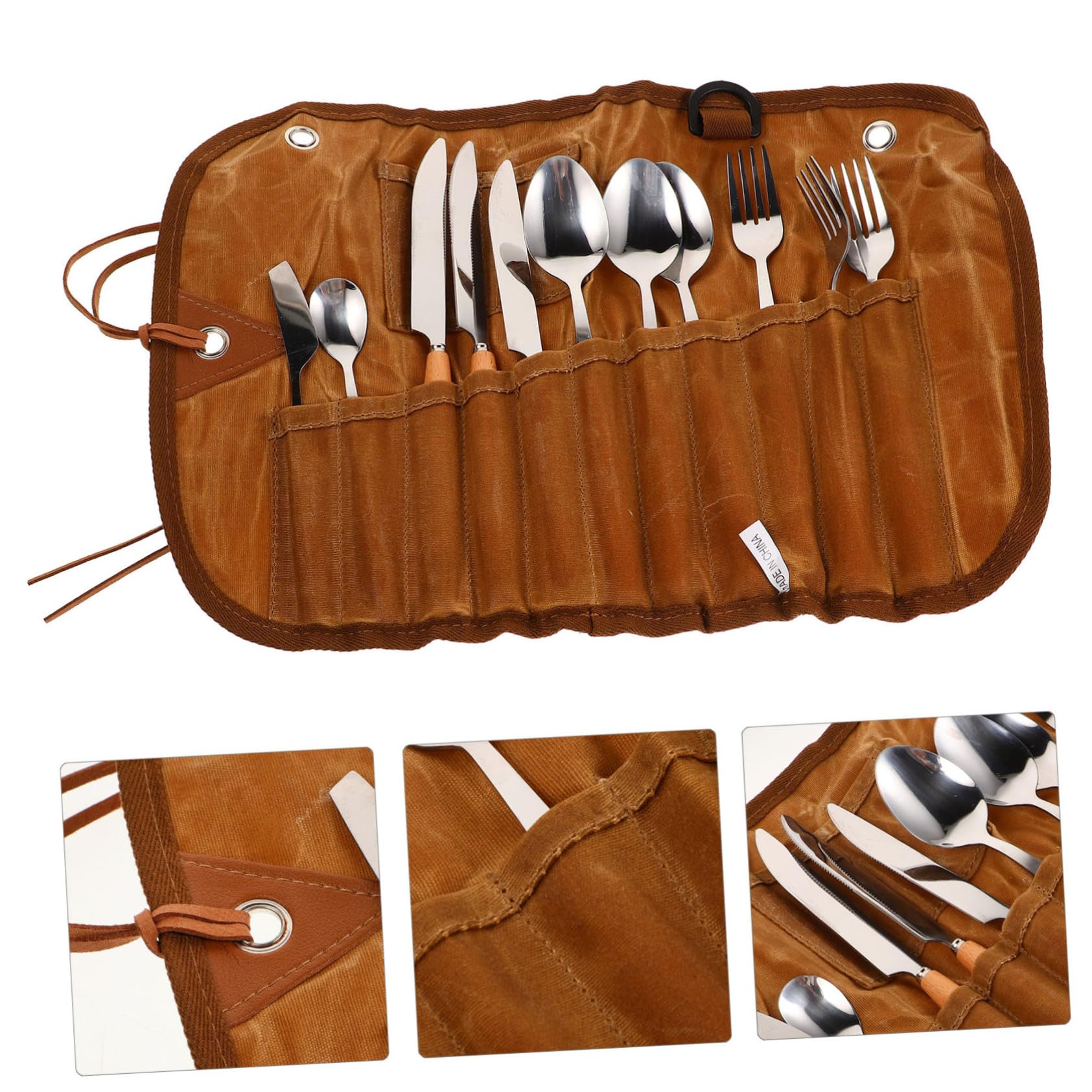 YARNOW Cubiertos Camping Kit Utensilios Portátiles Vajilla Acampada Accesorio