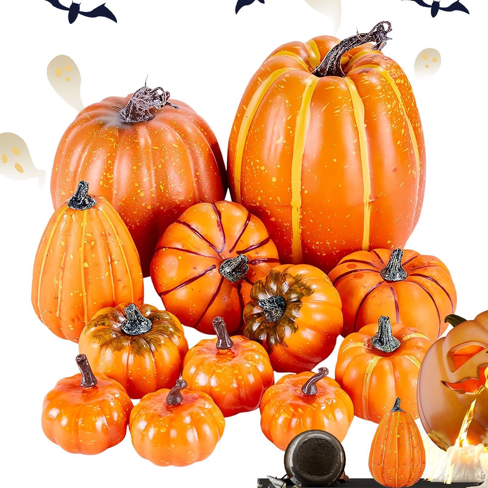 Amazon｜12個 シミュレーションパンプキン、 ハロウィン かぼちゃ、 D