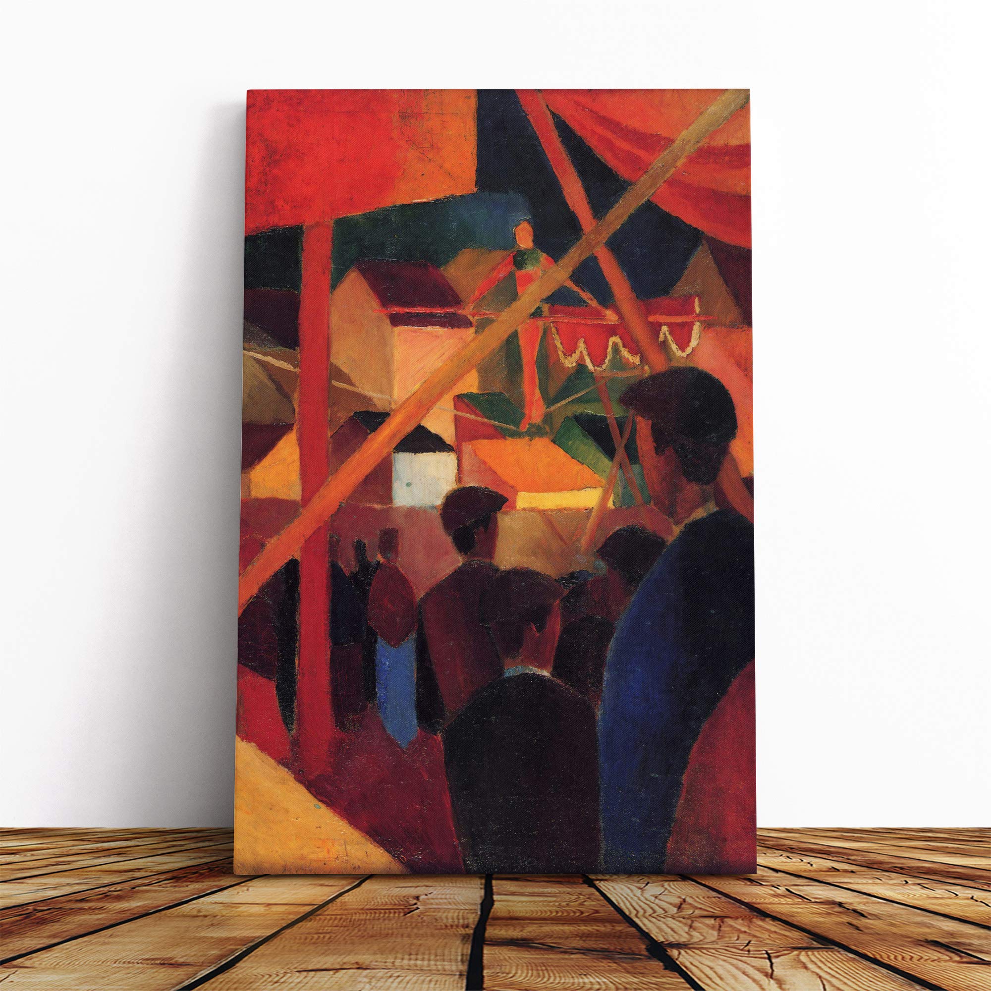 August Macke Tightrope Walker Canvas Print | Gallery Wrapped 30mm Frame Wall Art | 24x16 inches | Ready to Hang | Modern Picture | Living Room Bedroom Lounge Office